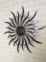 Wanddekoration aus Metall - die Sonne - braun/kupfer - 100 cm